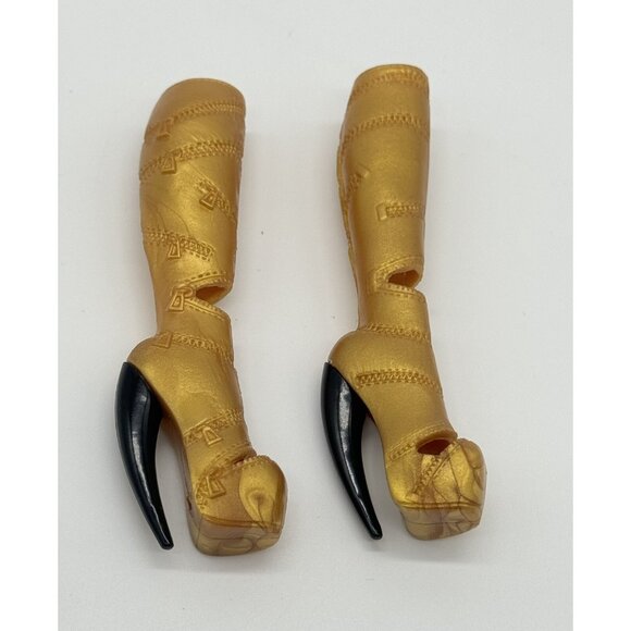 Monster High Doll Clawdeen Wolf Music Festival Gold Black Tall Boots Shoes - Picture 2 of 3